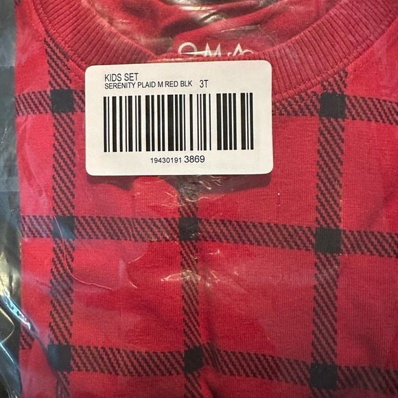 SOMA SERENITY PLAID - Red and Black -  Kids Size 3T - NWT - Picture 2 of 4